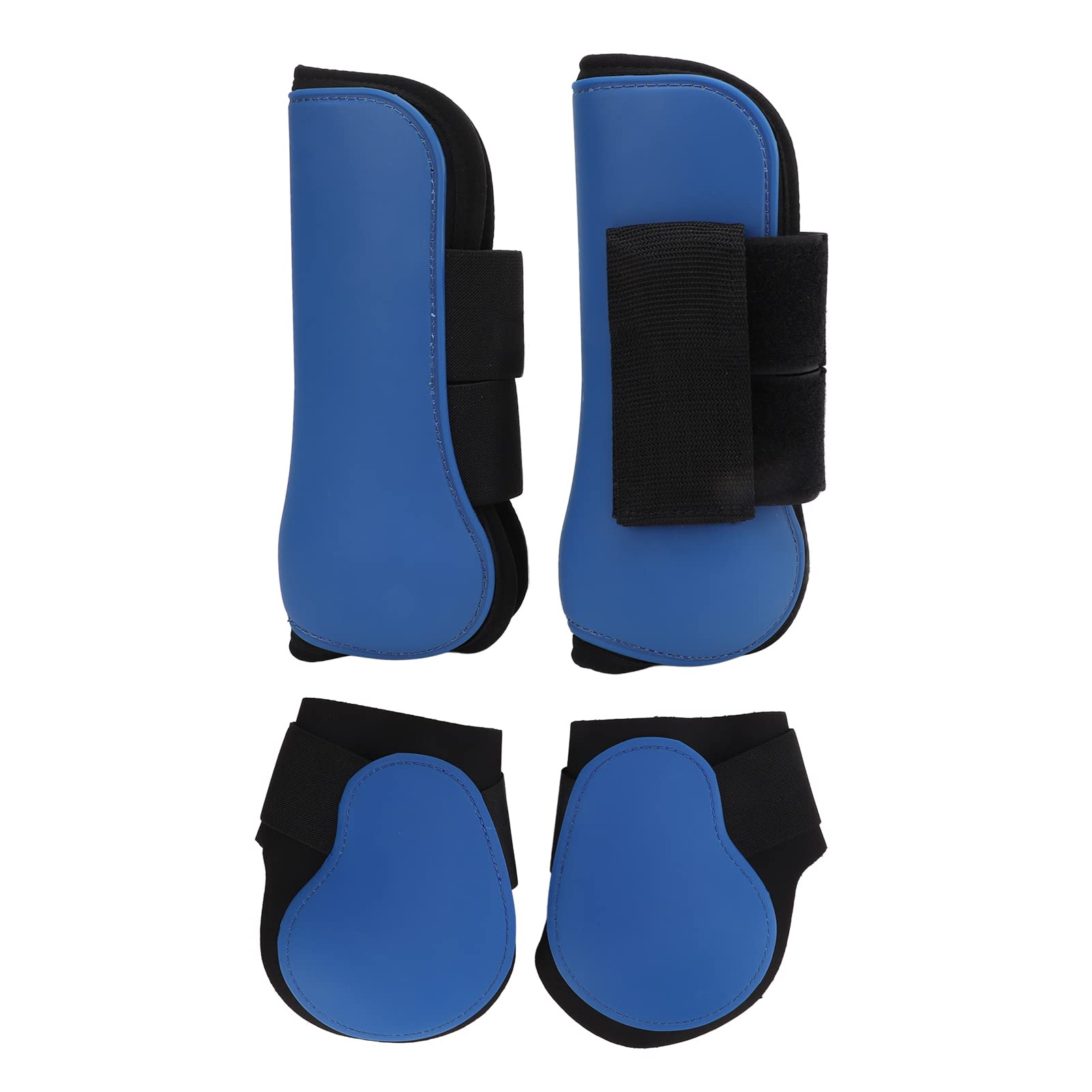 Juego de 4 botas de piel sintética para patas delanteras y traseras, con acolchado interior acolchado para proteger los tendones para un ajuste seguro al montar y