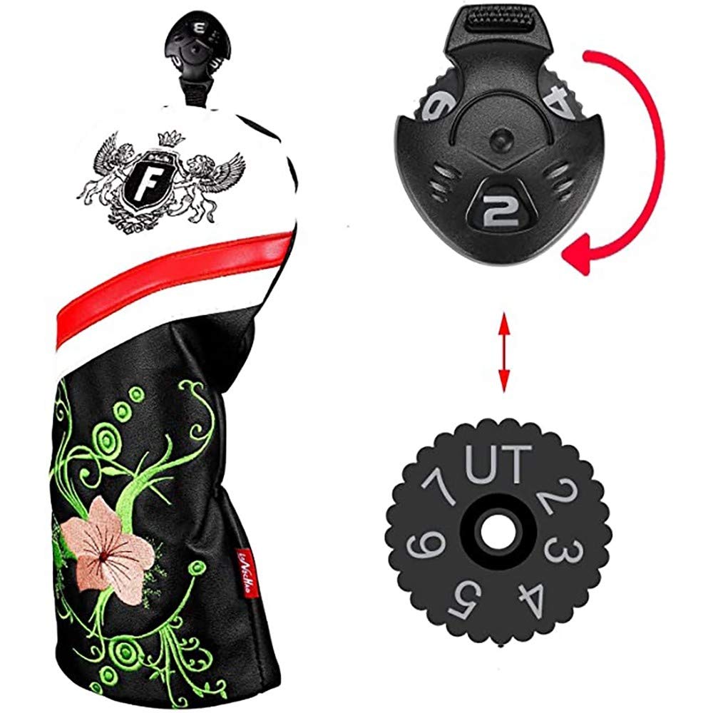 MiOYOOW 4 fundas para cabeza de golf, cubierta para cabeza de conductor con etiqueta de número intercambiable, fundas protectoras para palos de golf de 460 cc, todos los clubes y conductores de Fairway