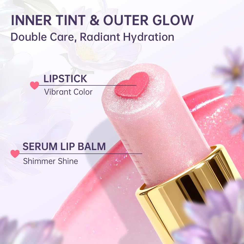 CATKIN 2 in 1 Rossetto e Balsamo Labbra, Burrocacao Labbra Colorato, Formula Volumizzante e Leggero, Ultra Idratante, Luccichio, Essenza Vegetale, Lenitivo e Riparatore， 3.6g - 4