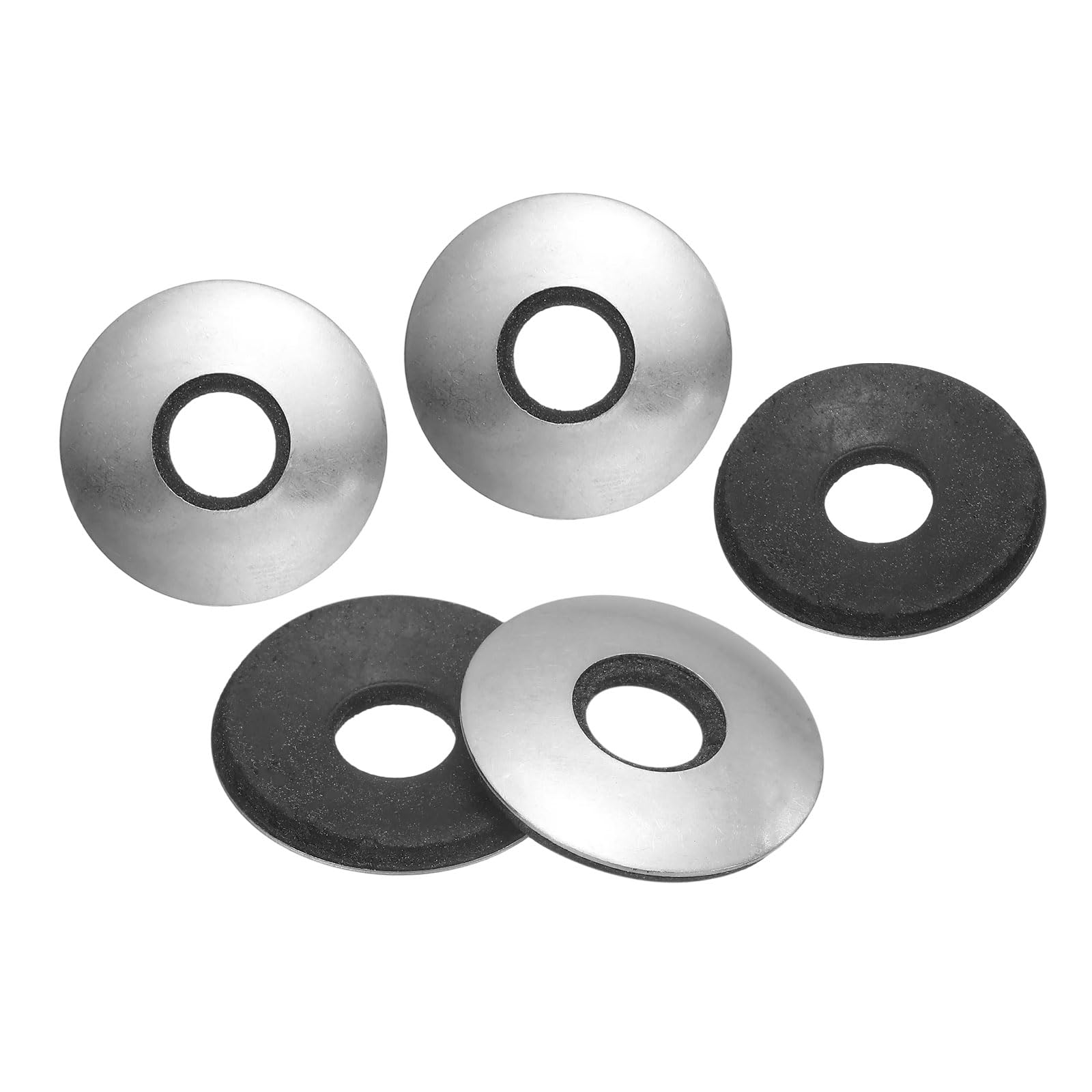 uxcell 200Pcs 3/8" x 1" Sealing Washers, 304 Stainless Steel EPDM Bonded Neoprene Rubber Washers for Screws Bolts, Silver&Black