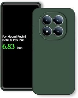 For Xiaomi Redmi Note 15 Pro Plus Silicone Back Color Cover, Camera Protection From Shocks From TPU Compatible For Xiaomi Redmi Note 15 Pro Plus (6.83") (Dark Green)