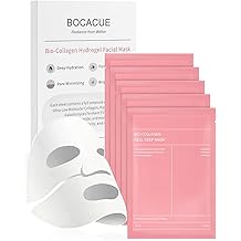 Bio-Collagen Hydrogel Sheet Mask, Overnight Face Mask for Radiant, Glowing Skin, Deep Hydrating &amp; Firming, Pore Minimizing, Boosts Elasticity, Korean Skin Care, 35g x 5ea