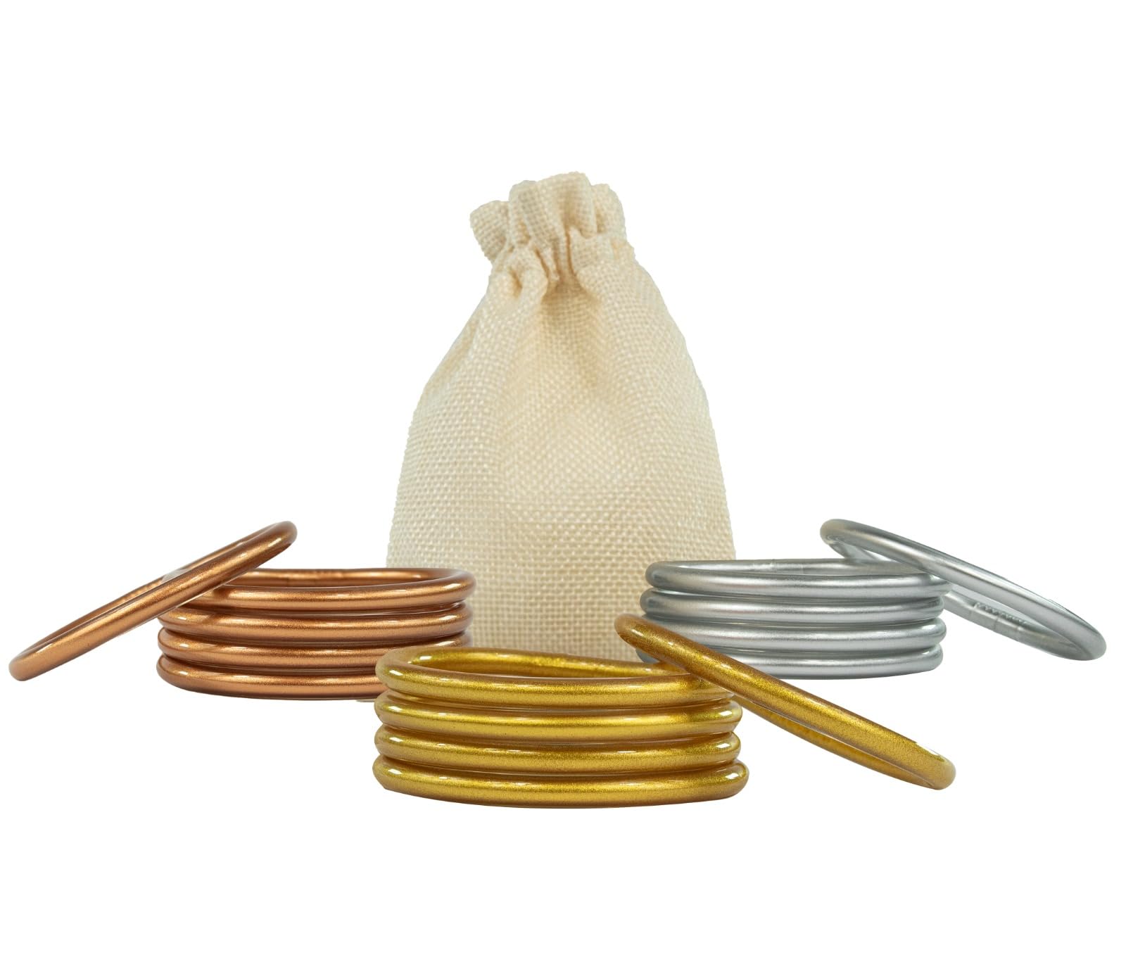 SUAPOZRegalos Originales para Mujer. 5 Pulseras Estilo Pan de Oro Budistas. Pulsera Mujer. Brazalete Dorado, Plateado y Rosado. Pan de Oro Estilo.