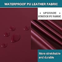 Vista 2 de Fundas para Taburetes de Barra de PU - Impermeables, Lavables, Fundas de Asiento Redondas con Bandas Elásticas para Sillas de 12-17 Pulgadas