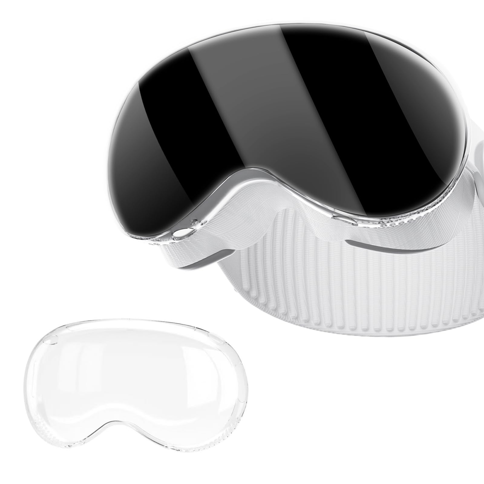 AbfflyProtective Case for Vision Pro VR Headset - Crystal Clear | Slim Fit | Shockproof | Precision Engineered - Ultimate Defense with Style!