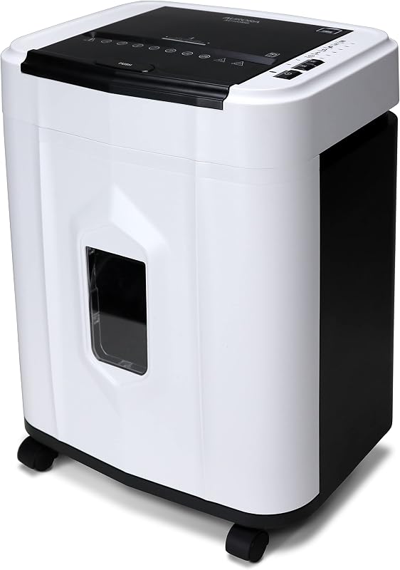 AU120MB Trituradora de papel microcorte de alta seguridad con alimentación automática de 120 hojas / 30 minutos (blanco/negro)