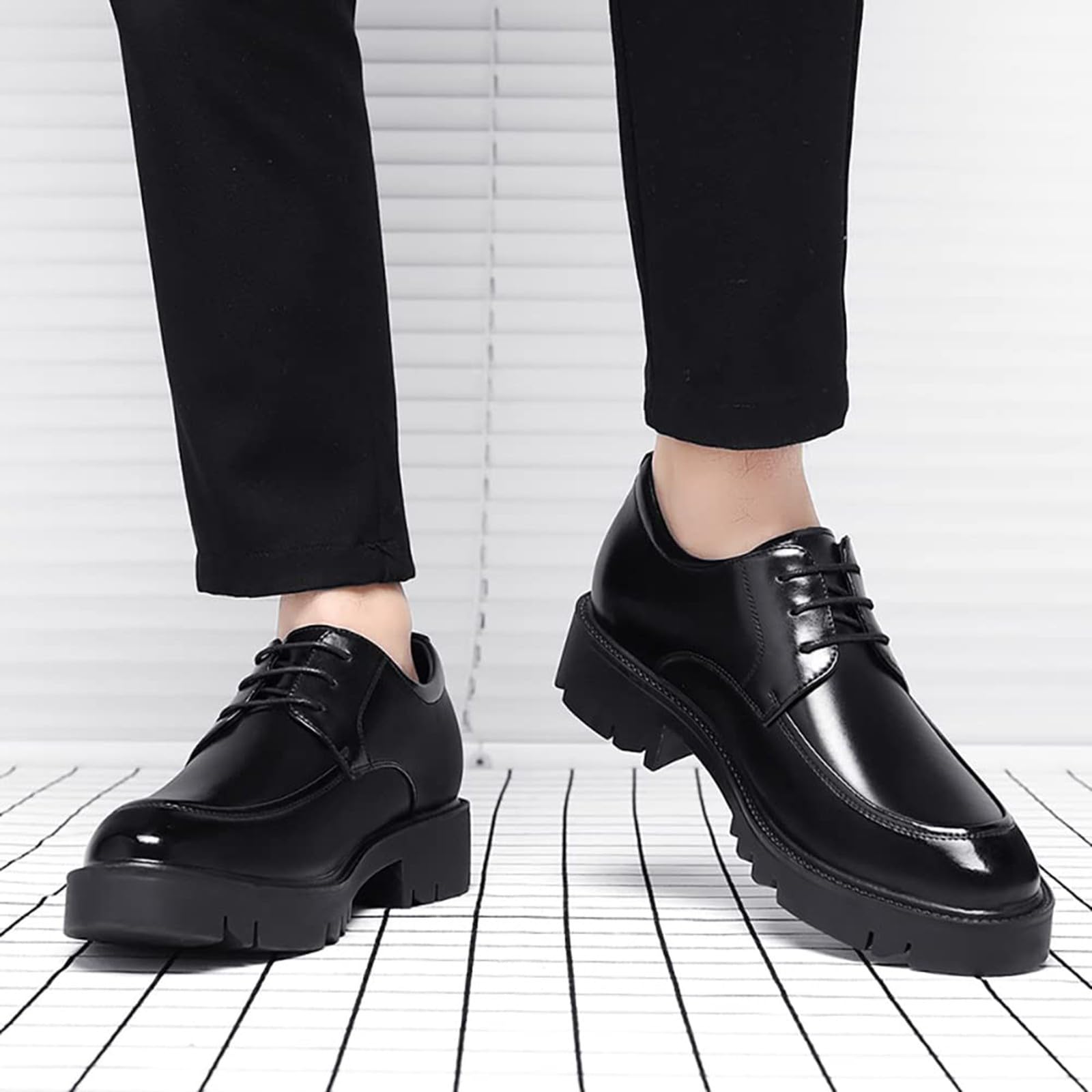 Zapatos para hombre con suela de cuero para aumentar la altura, zapatos para hombre de 10 cm/8 cm/5 cm, zapatos de aumento de altura, suela gruesa, zapatos de negocios, formales, no cansan,