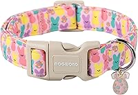 Vista 43 de DOGWONG Collar de algodón y cáñamo para perros, collar rosado resistente ajustable de tela natural suave para mascotas, lindo collar de boda