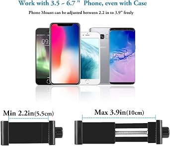 Universal Phone Tripod Mount Adapter with Wireless Camera Remote, Cellphone Holder Vertical and Horizontal Tripod Mount Rotatable Bracket Clamp for iPhone, Android Cell Phone, Selfie Stick