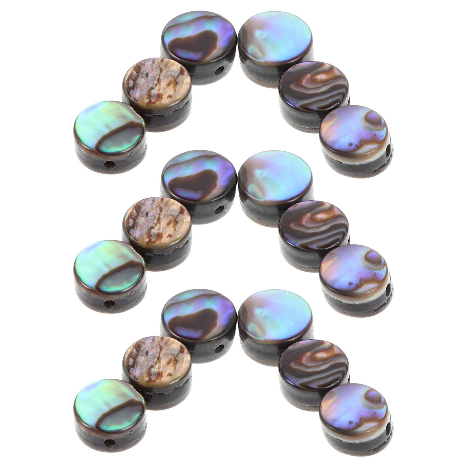 HEALSOPTHY 20piezas Materiales para Collares Hechos Mano con Cuentas Redondas de Abulón Dijes Espaciadores de Playa para Joyería Materiales para Joyería para Collares y Pulseras