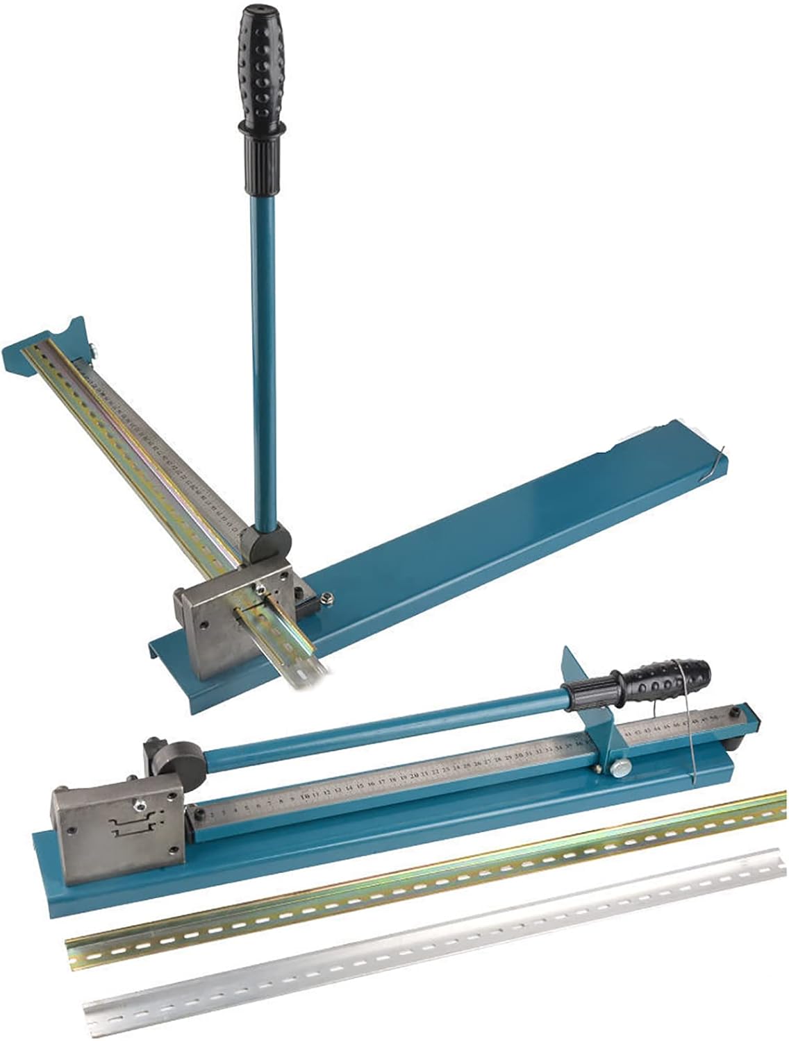 Amazon.co.jp 手動DINレールカッターツール、レールカッター、50CMルーラー付きダブルグルーブ、スロット付きアルミニウムの切断