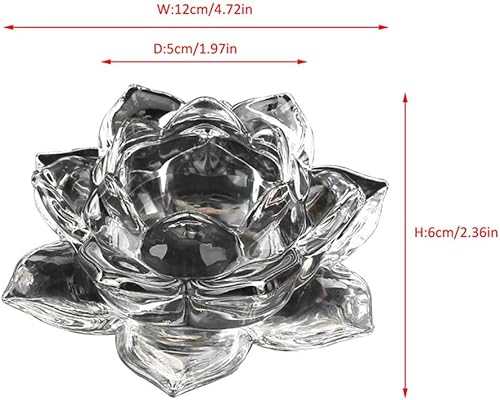 Miniatura 2 de Portavelas de cristal transparente con flor de loto  Portavelas de loto transparente, portavelas budistas, portavelas votivas de cristal para