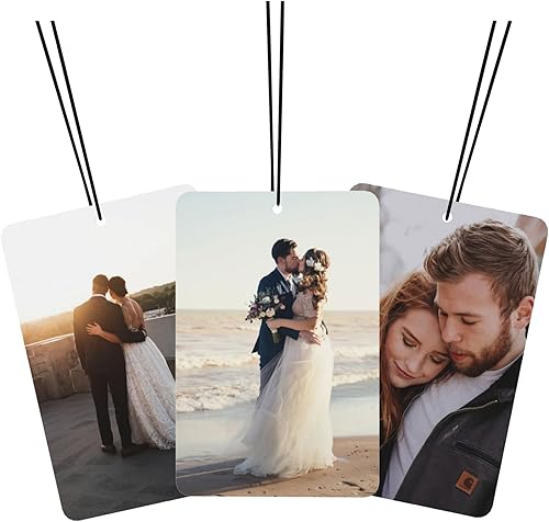 Ambientador personalizado para automóvil Ambientador de aire personalizado con foto de doble cara, ambientadores con olor con imagen para armario,