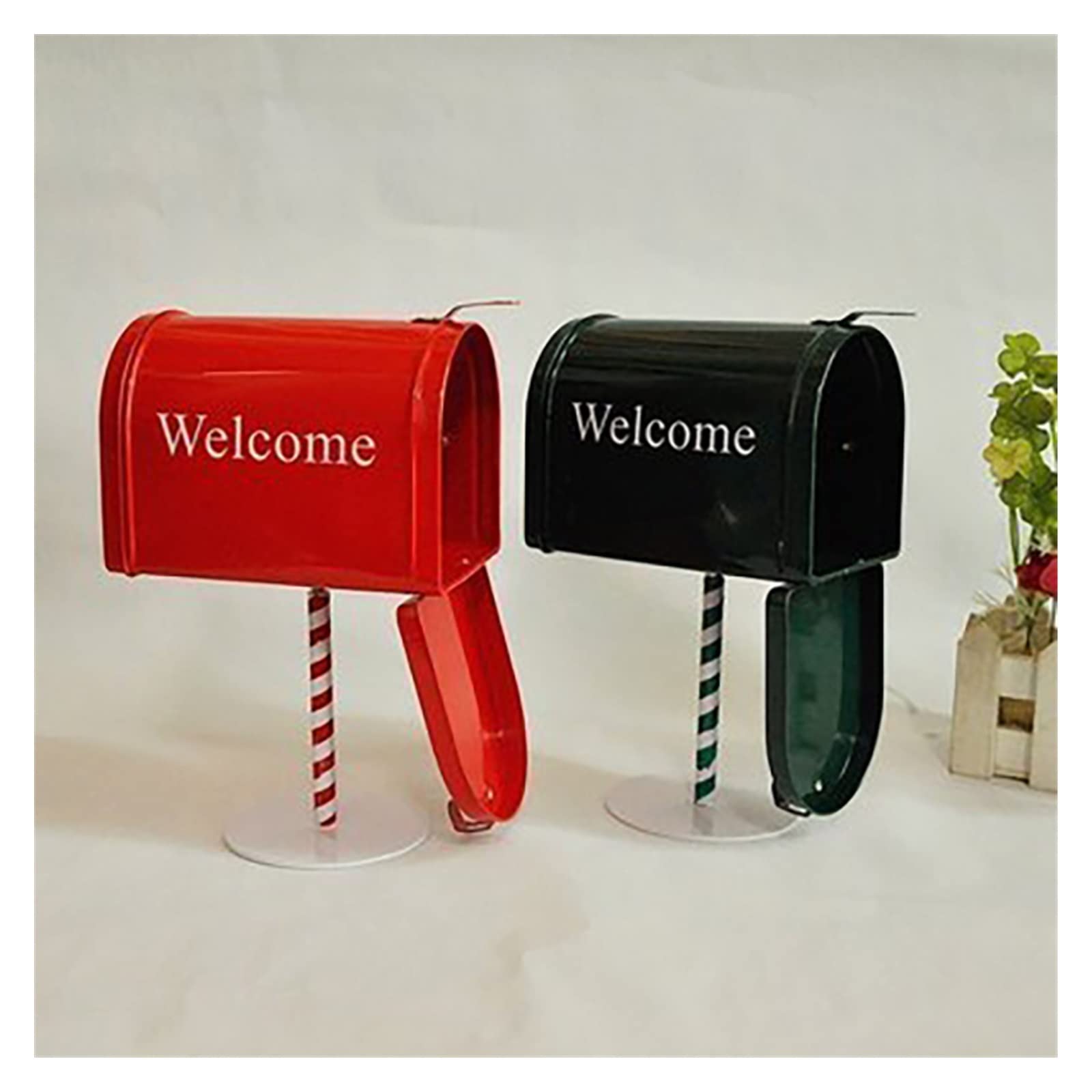 Amazon.co.jp: ポスト付きメールボックス 1Pc レトロ鉄メールボックス 