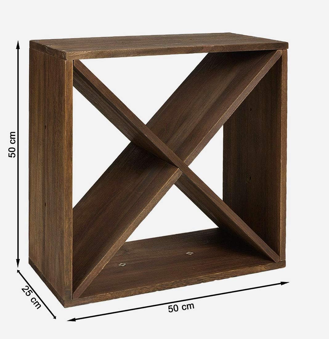 Cave à Vin Modulable CUBOX 50 – Rack Mural 320 Bouteilles – Système Composable en Bois FSC® – Set 16 Modules – Saper Bere Bene® – Couleur Brun Foncé – Dim. 200x200x25 cm