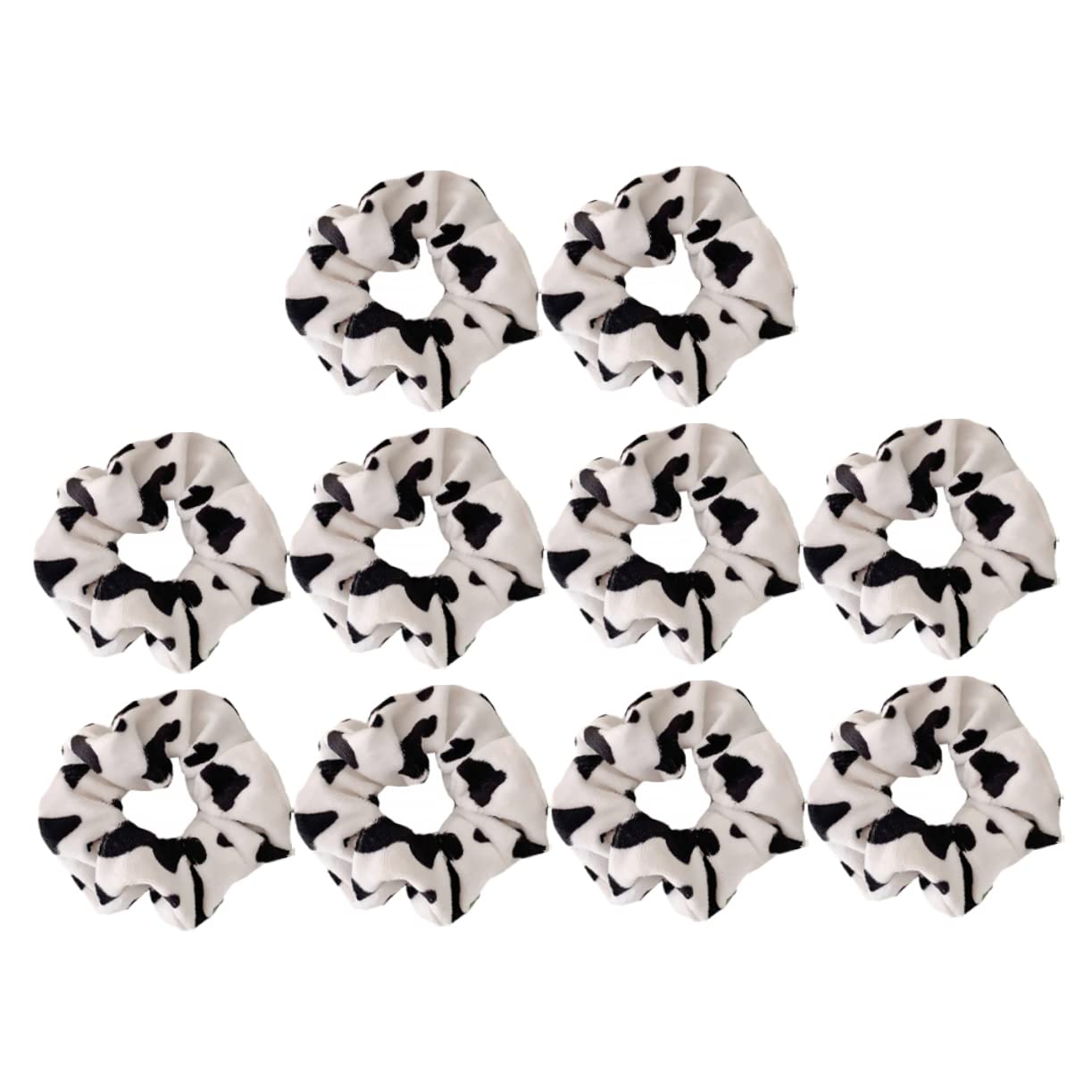 Ipetboom 10pcs Hair Ring Cow Print Scrunchie Elastic Hair Bands Scrunchy Fashion Hair Rope Patterned Scrunchies Ribbon Hair Ties Girl Scrunchies Headdress Korean Style Woman Fabric The Cow