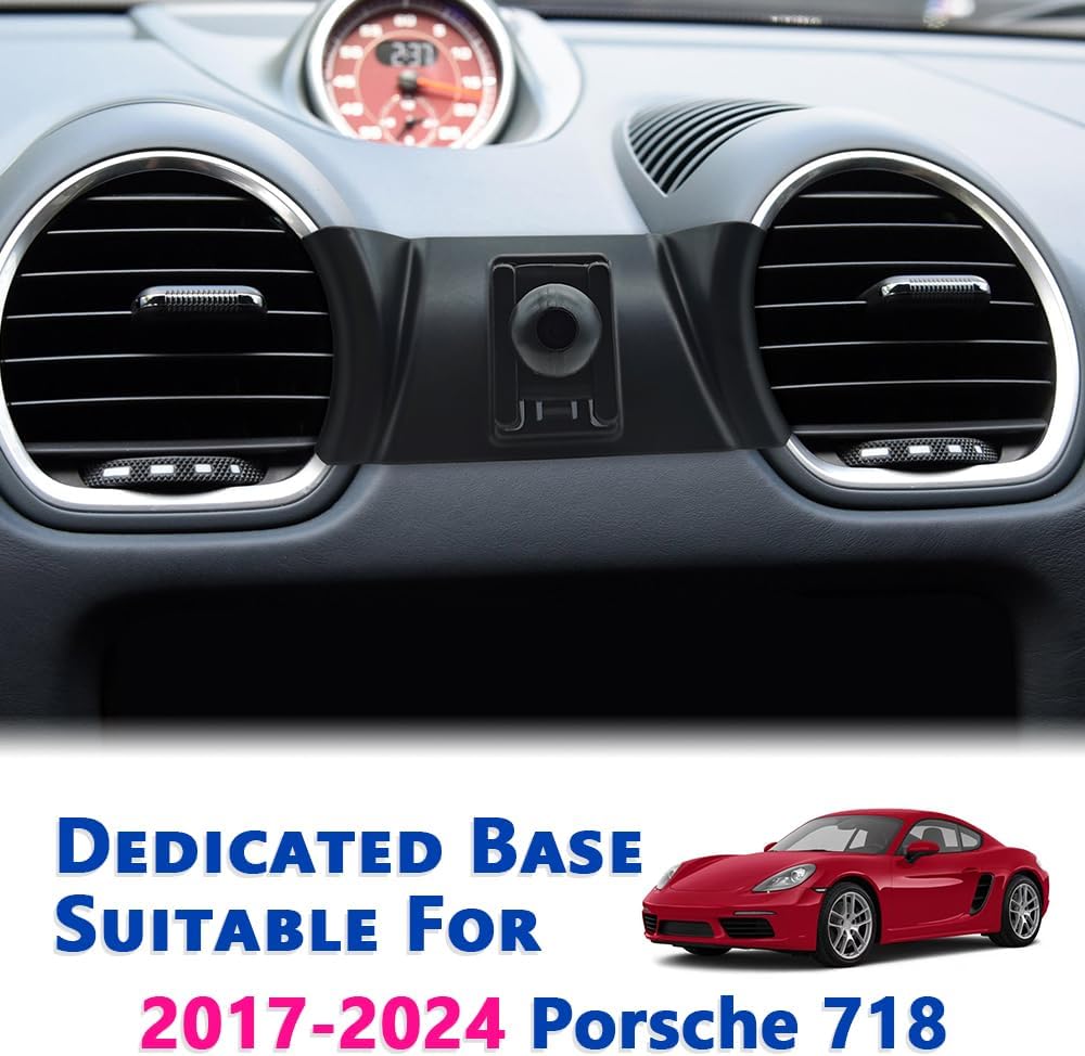 Car Phone Mount 2017-2024 Porsche 718 Boxster Cayman [Thick Case Friendly] Mobile Phone Holder Cell Navigation Bracket Air Vent Auto Accessories Cradles, All Phones