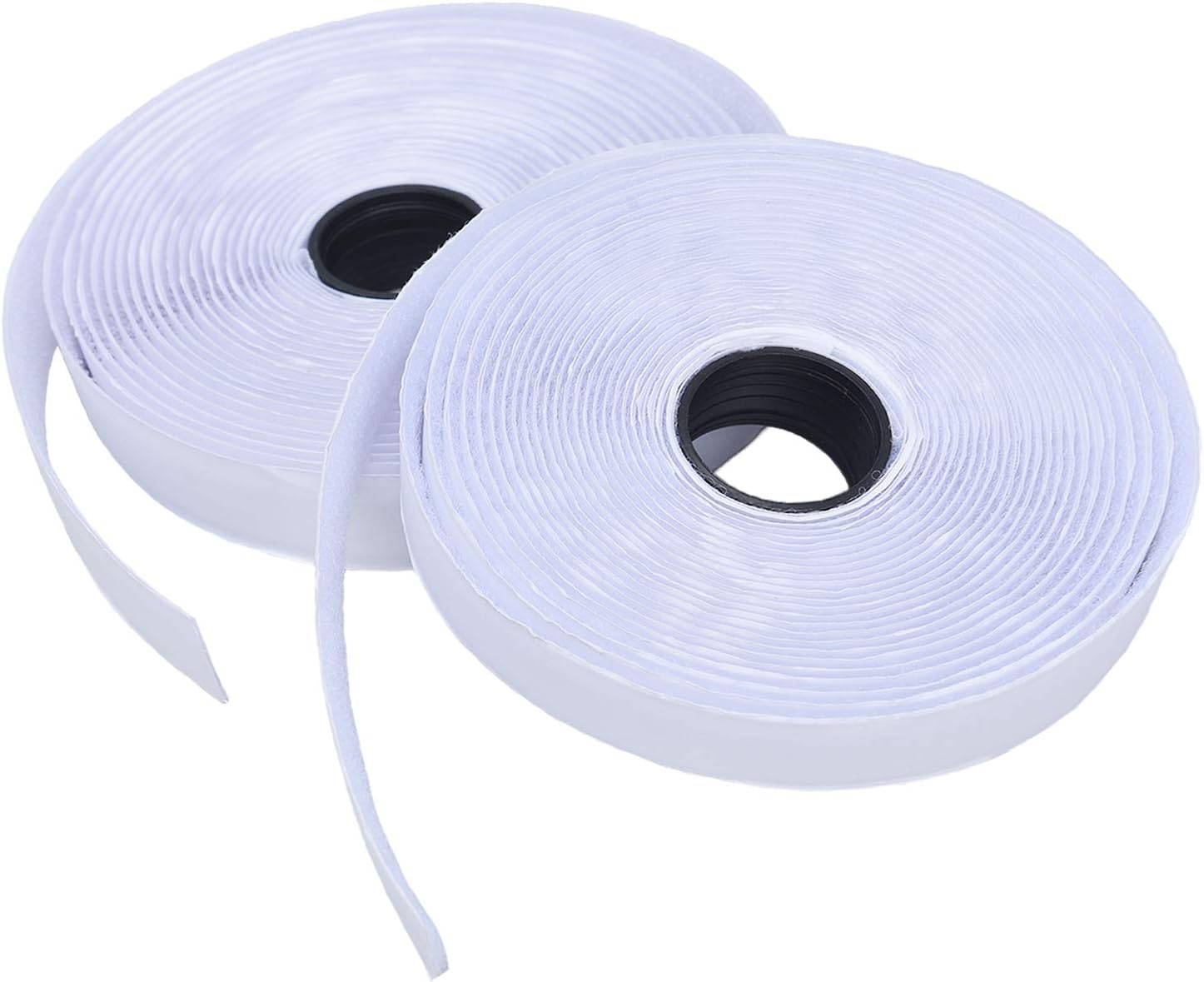 Hook and Loop Tape, Zenzus Self Adhesive Sticky Tape,5M Heavy Duty Reusable Self Adhesive Hook Loop Tape Roll (White)