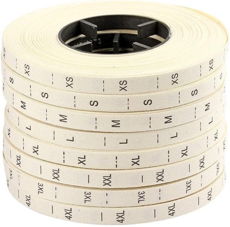 Bobbiny | Cotton Size Label [1 Roll = Pack of 2000 Labels] (Off-White) Number Roll Tags for Clothing, Dresses, and Other Projects (M)