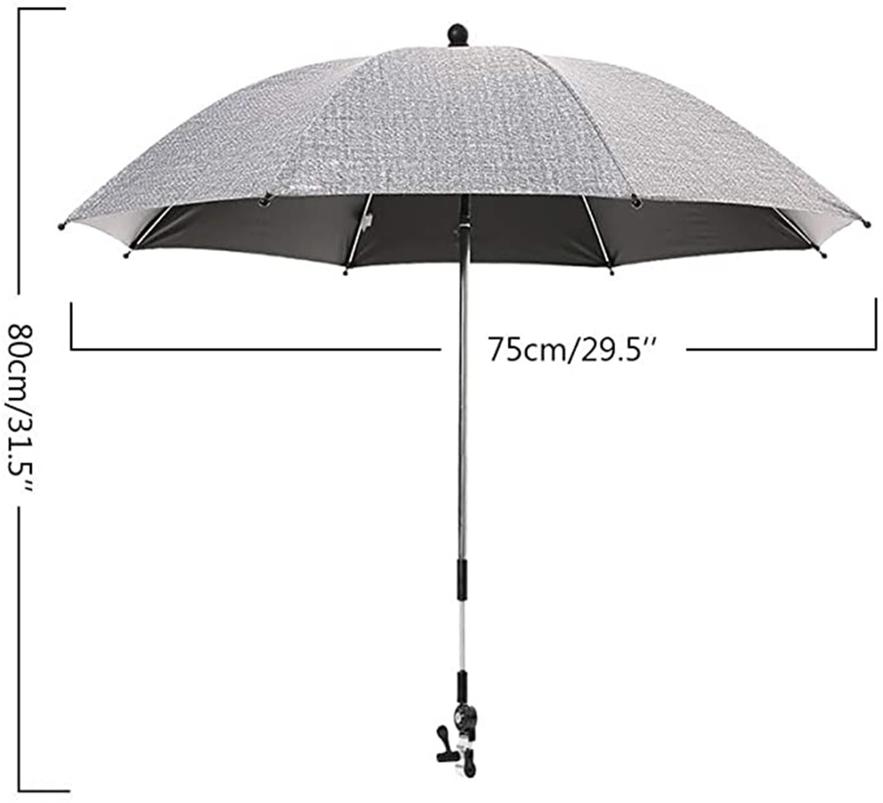 Sombrilla Universal Para Cochecitos Y Sillas De Paseo Sombrilla Para Cochecito De 75 Cm De Diámetro Con Protección Solar Y Protección Contra La Lluvia Protección UV 50+ Y Rotación De 360 ​​° ( Color :