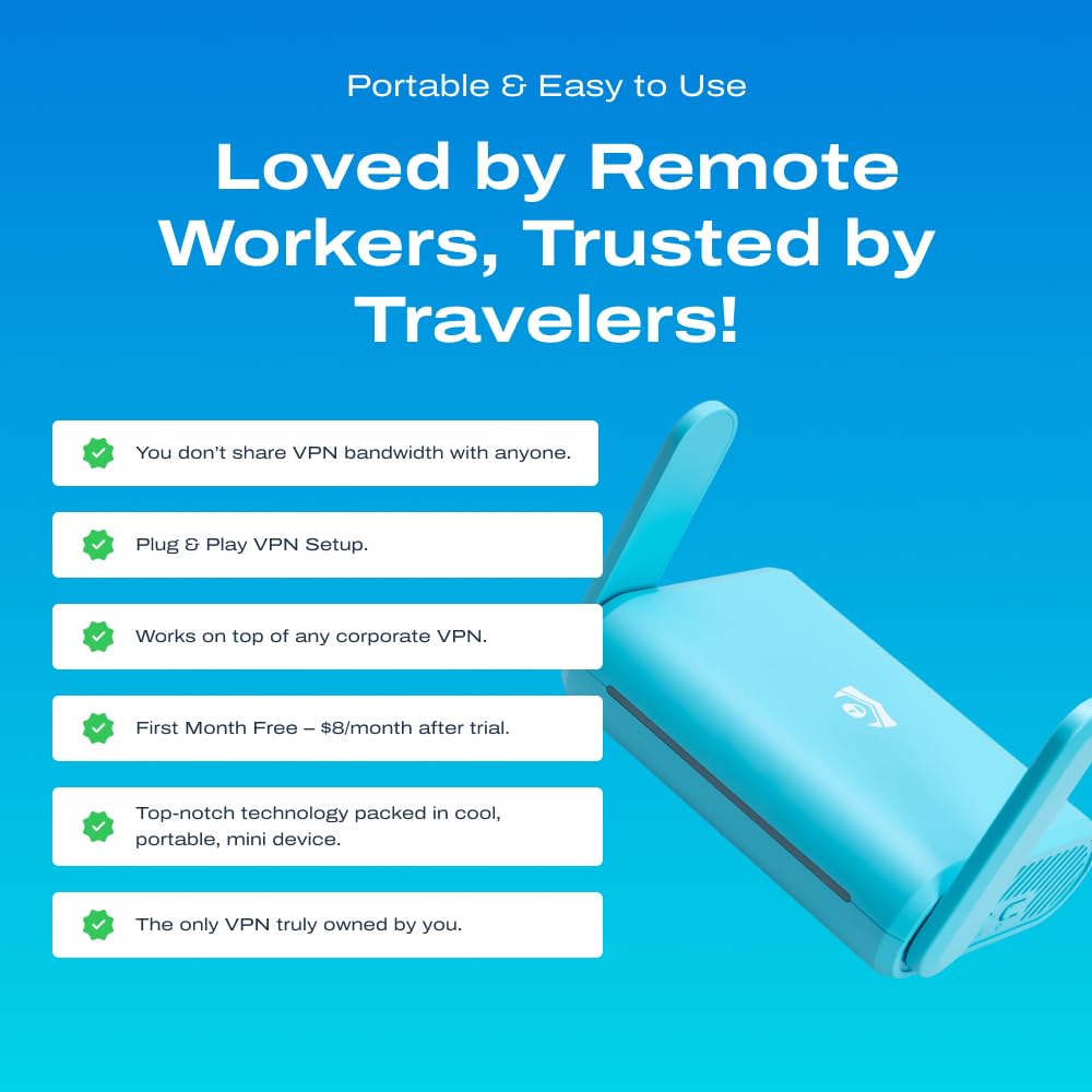 Maui MA-B256, solution serveur VPN et routeur de voyage – Accès sécurisé au réseau domestique depuis n'importe où, gardez votre IP domestique où que vous soyez et profitez d'un contrôle VPN complet et