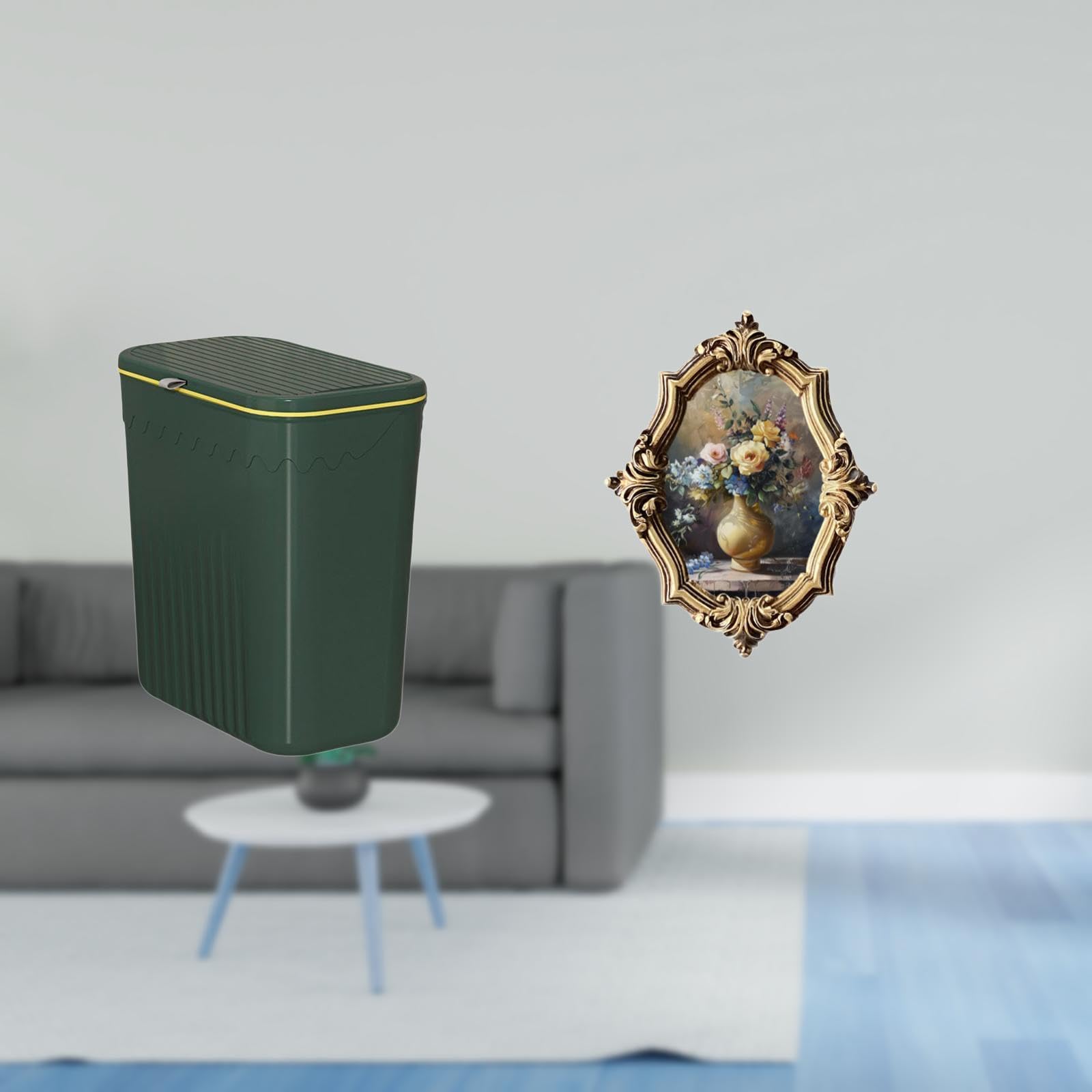Enakshi®Space Saving Resin Trash Basket Holder for Kitchen Toilet Craft Room with Vintage Art Photo Frame Design for Office Bedroom Gallery Wall Décoration-image-6