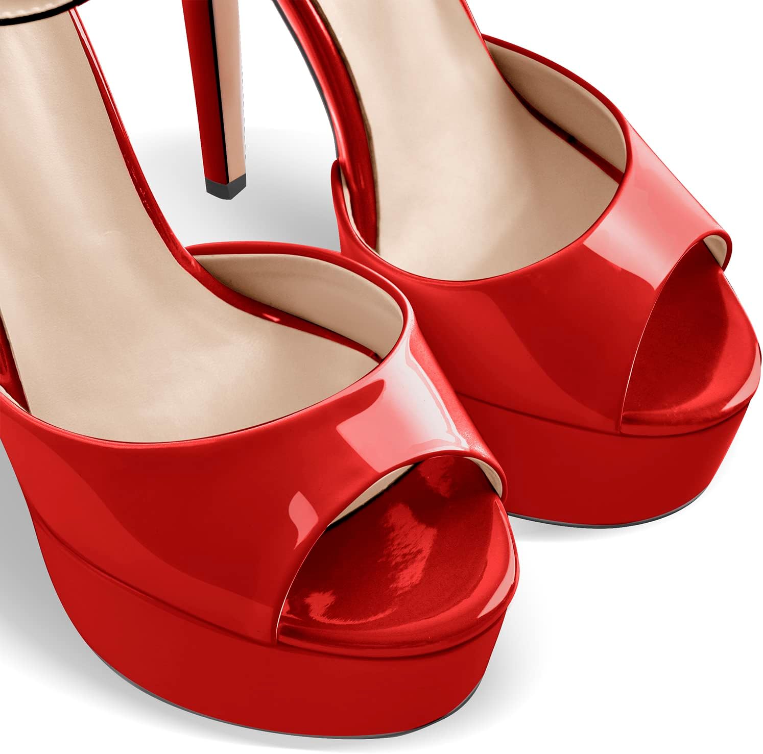 VERISSON Women's Fashion Mary Jane Stiletto Pumps Round Toe Buckle Strappy Platform Court Shoes - Image 2