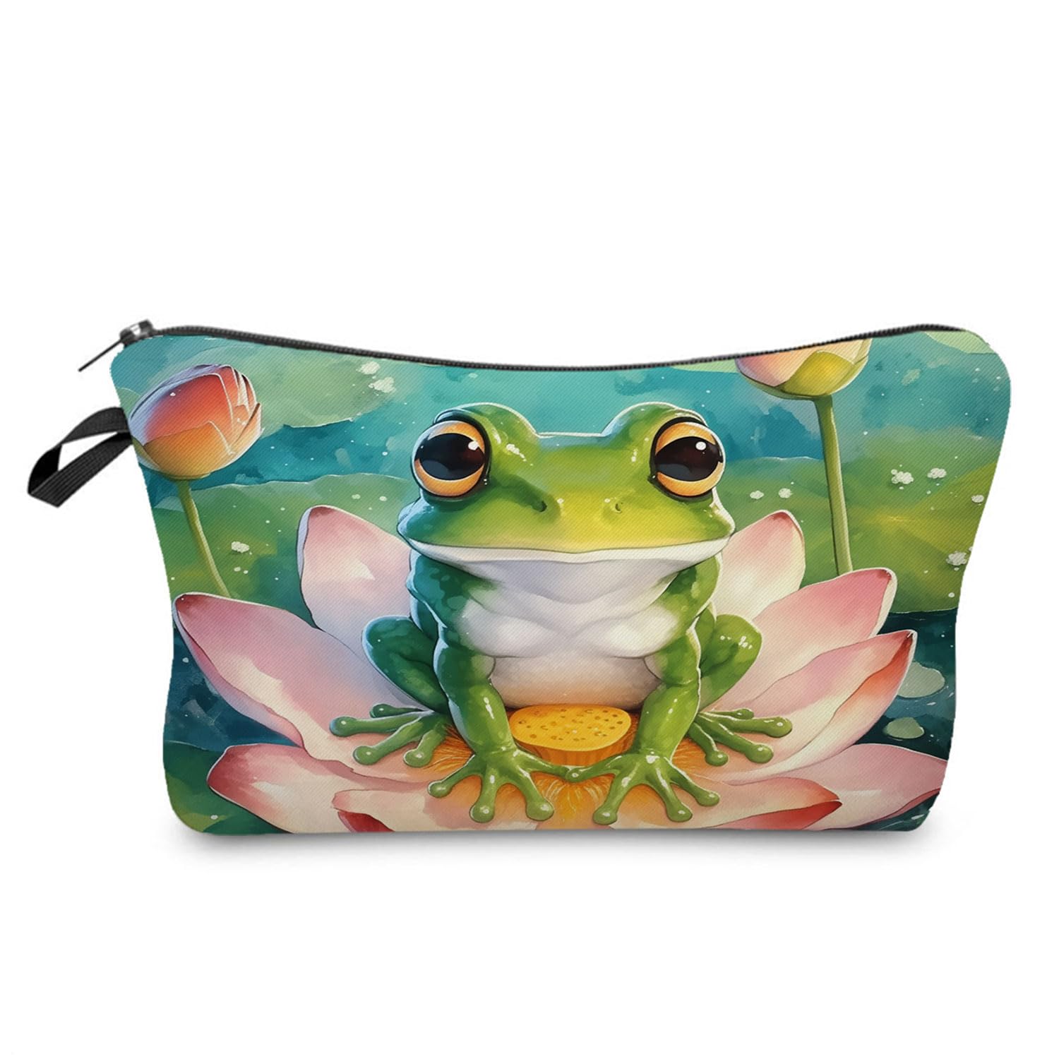Livel lhood Frog Gift Cartoon Frog Makeup Bag Cute Small Organizer Bag Travel Toiletry Zipper Pouch Cartoon Frogs Cosmetic Bag Birthday Christmas Gift