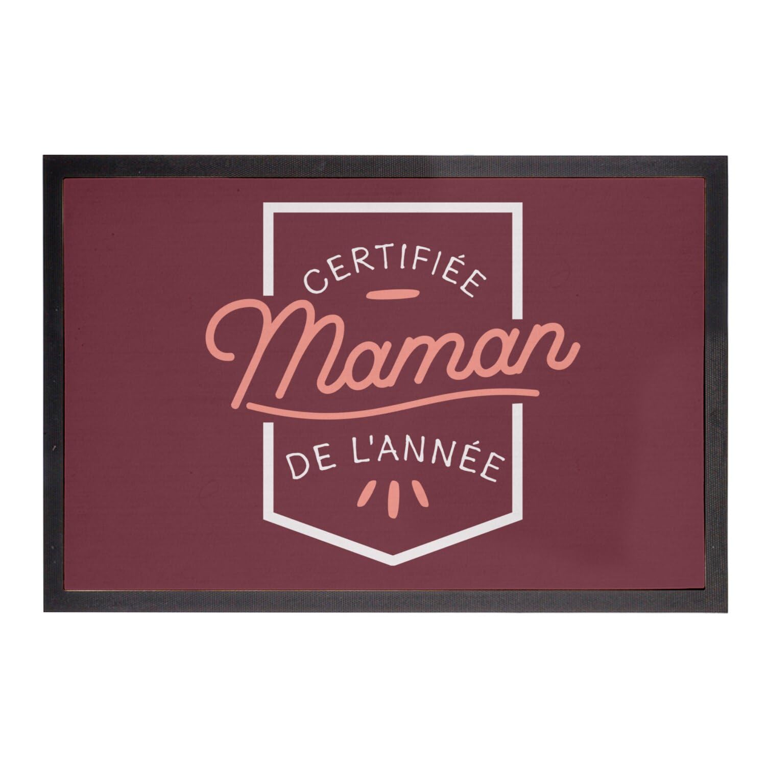 Paillasson Maman de l'Année rouge 75x50cm au design exclusif pour la famille