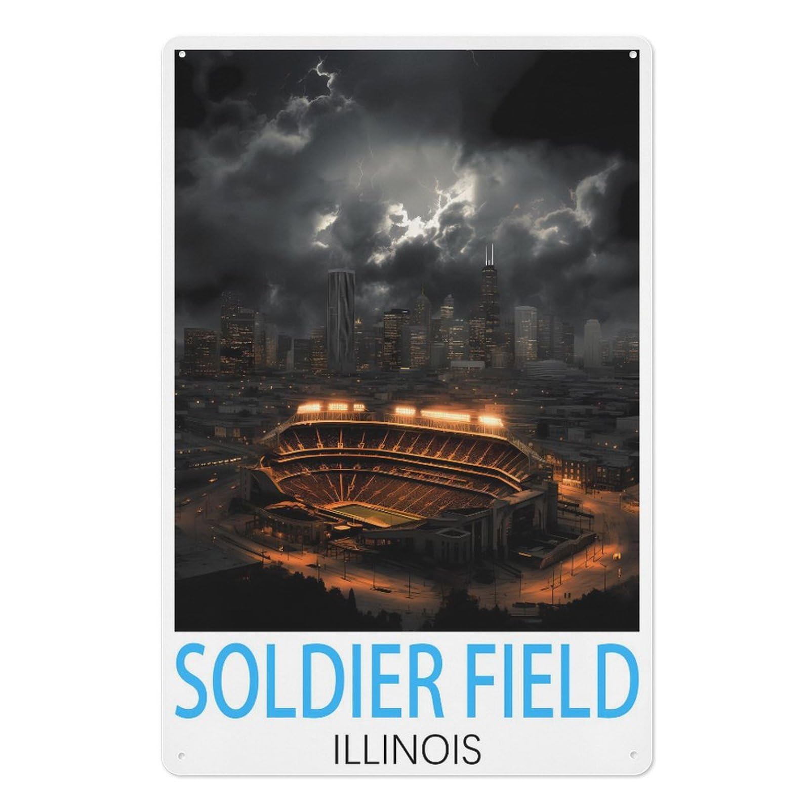 Illinois Retro Design Tin Painting Vintage Tin Sign 08x12inch(20x30cm) Wall Art for Home Office Bedroom Living Room Cafes Wall Decor