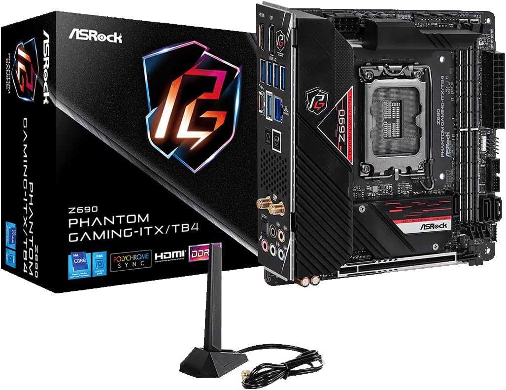 ASRock Z690 Phantom Gaming-ITX/TB4 LGA 1700 Intel Z690 SATA 6Gb/s DDR5 Mini ITX Intel Motherboard