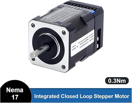 Nema 17 integrated closed loop stepper motor 0.3Nm (42.48oz.in) 20-36VDC with 14-bit encoder closed loop stepper