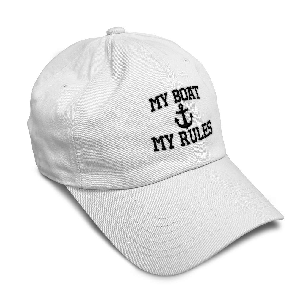 Speedy ProsSoft Baseball Cap My Boat My Rules Anchor Captain B Funny Anchor Cotton Ship Dad Hats for Men & Women