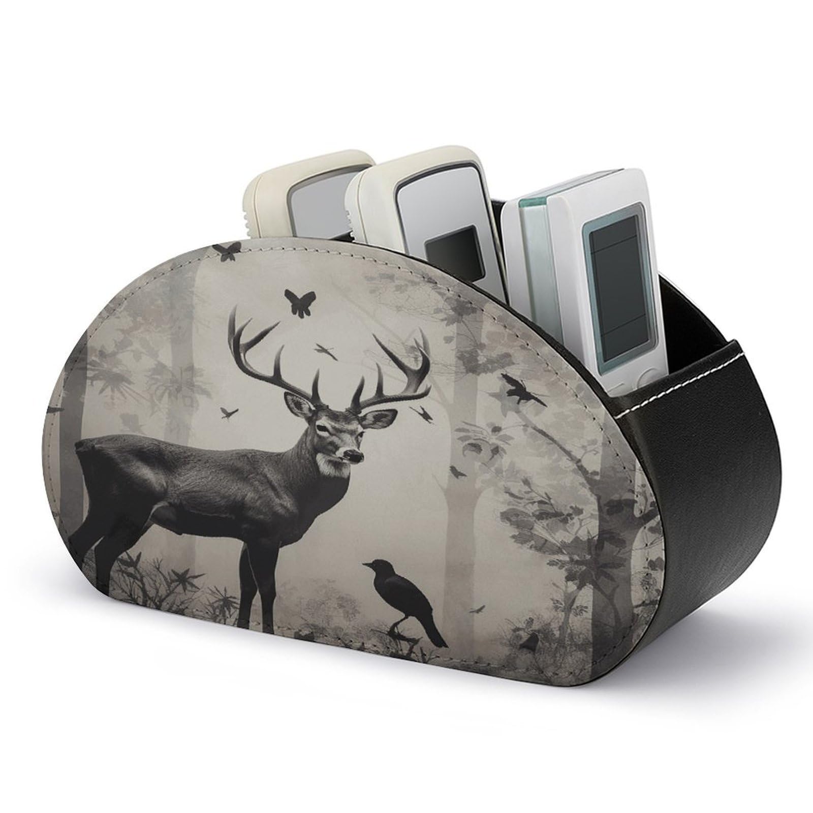 Btcowzrv Style Hunting Silhouette Of Deer Remote Control Holder With 5 Compartments