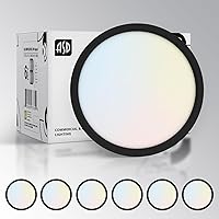 Vista 12 de ASD Luz LED de montaje empotrado cuadrada de 9 pulgadas, 18 W, 1270 lúmenes, 3000-5000 K, 120 V, 3CCT, regulable, ultra delgada, con certificación