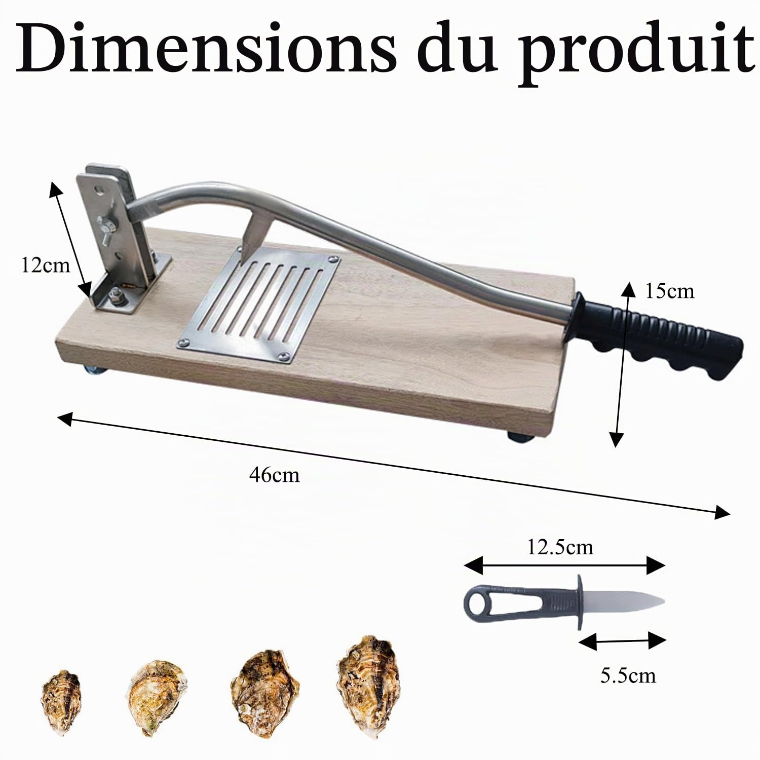 Ouvre Huîtres en Acier Inoxydable,Kit d'Ouverture d'huîtres Comercial,pour Les Ménages de Restaurant et Les Barbecues