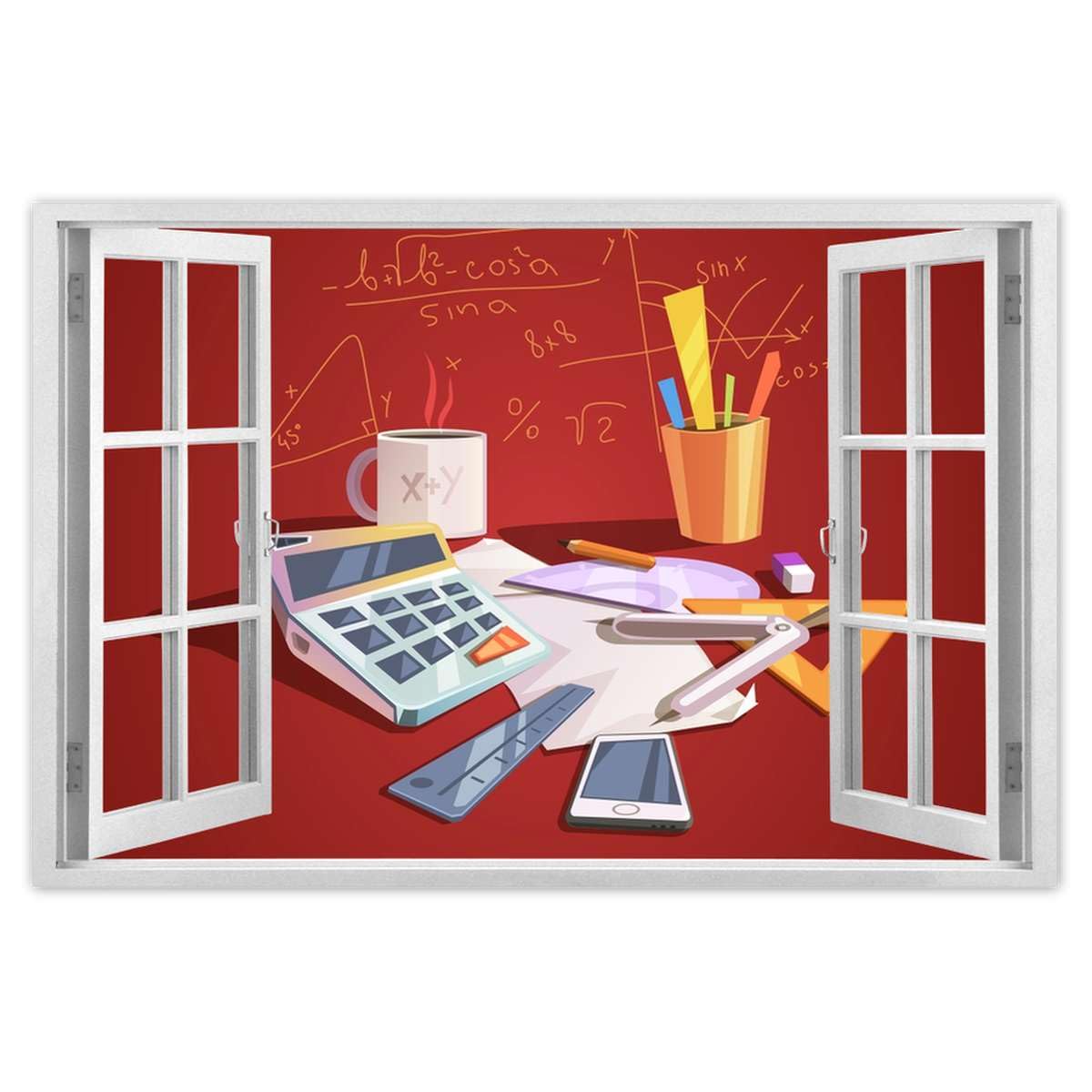 Sticker mural décoratif pour salle de classe H10678M_WANS1B 120x80 cm