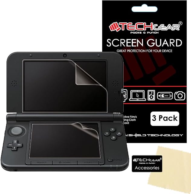 TECHGEAR [3 Pack] Screen Protectors for Nintendo 3DS XL Top & Bottom - Clear Screen Protectors Compatible with Nintendo 3DS XL (Top & Bottom) - ALSO for New 3DS XL released November 2014