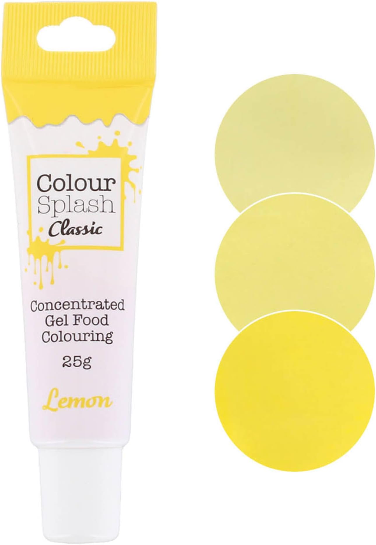 Food Colouring Gel | Lemon Yellow | Highly Concentrated Gels, Easy To Use Squeezy Tubes, Edible Ingredients, Transform Plain Cakes Into Bright, Eye-Catching Creations - Lemon Yellow 25g