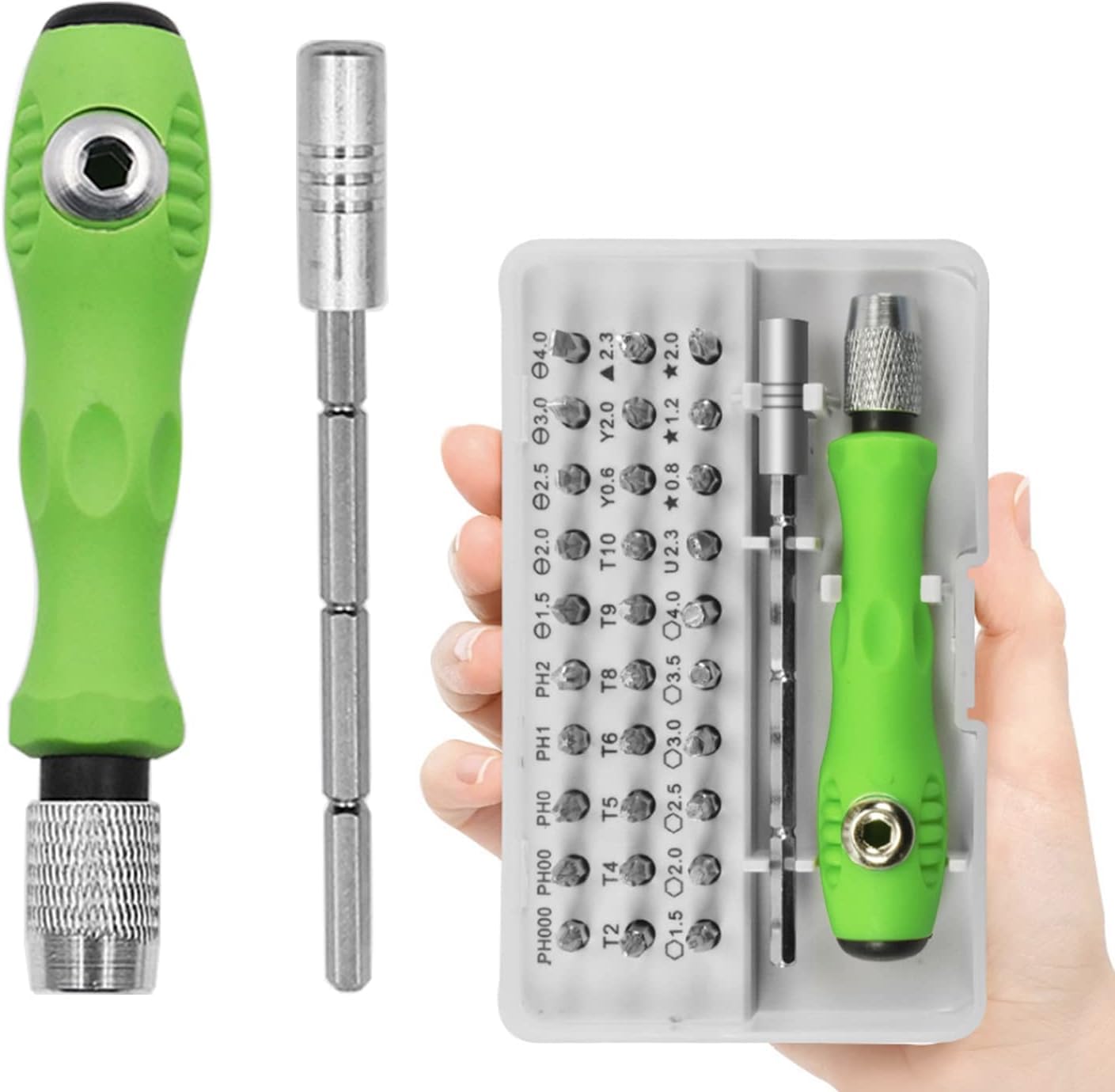 RECLUSE 32 in 1 Magnetic Precision Mechanic Screwdriver Set, Contains 30 Bits Precision Repair Tool Kit, Screwdriver Tool Set for Computers, Eyeglass, Watch, Laptop, Phone, Pad, Toy, adjustable length