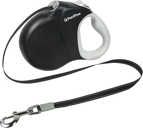 Miniatura 1 de PetiFine Correa retráctil para perros grandes, correa extensible resistente de 26 pies para perros de hasta 110 libras, cinta reflectante de nailon
