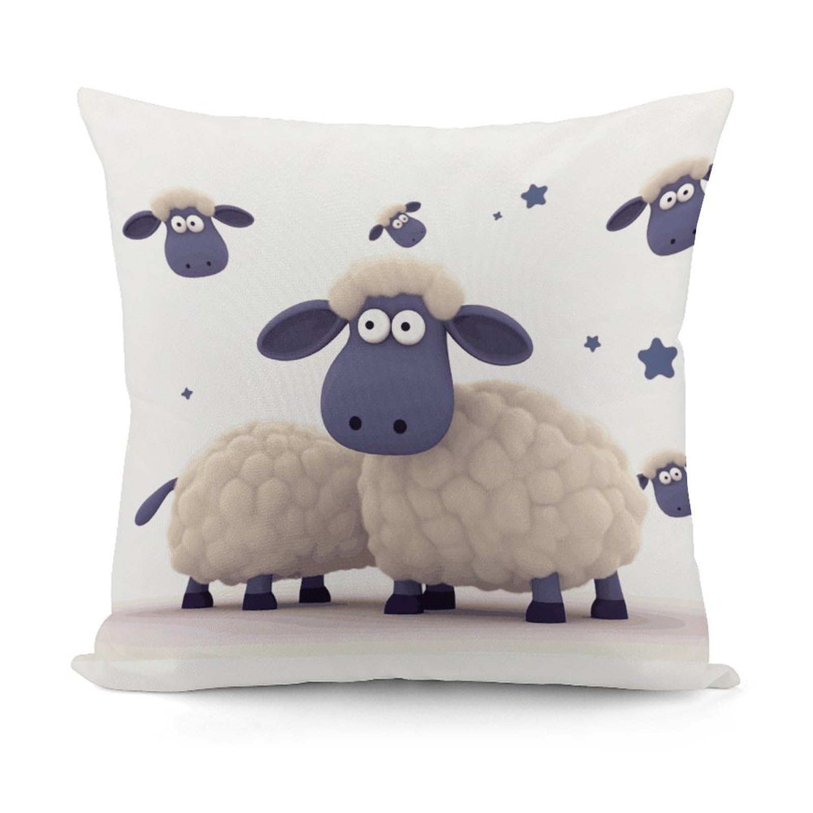 Adfgyerh Style Sheep Decorative Pillow Covers, Throw Pillow Covers Soft For All Seasons, Pillowcases For Couch Living Room Sofa Bedroom 18X18 Inch