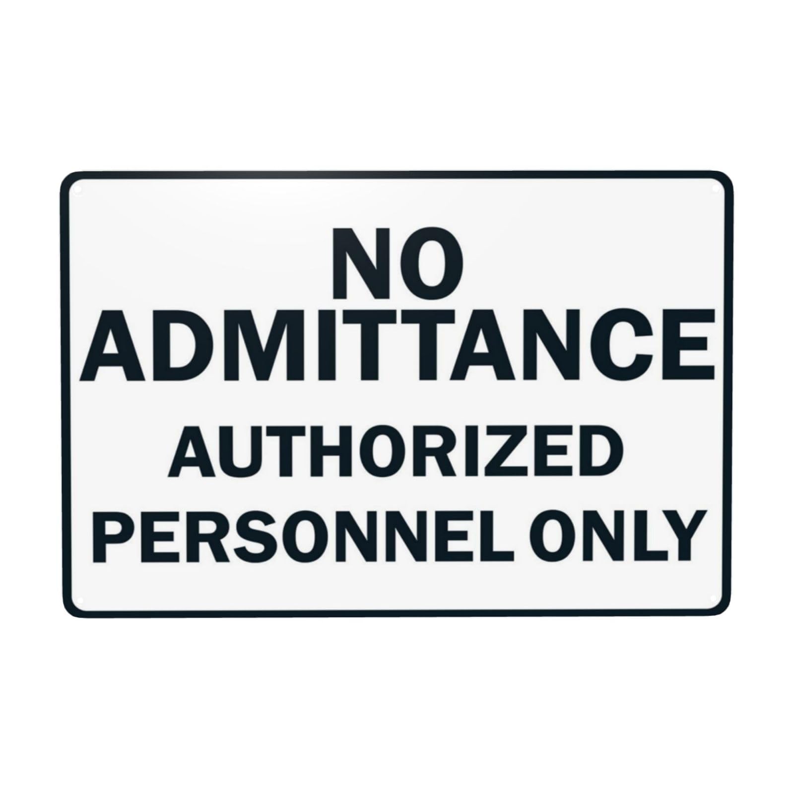 Vintage Authorized Personnel Exclusive Entry Warning Sign, Property Site Wall Plaque 12x8 Inch