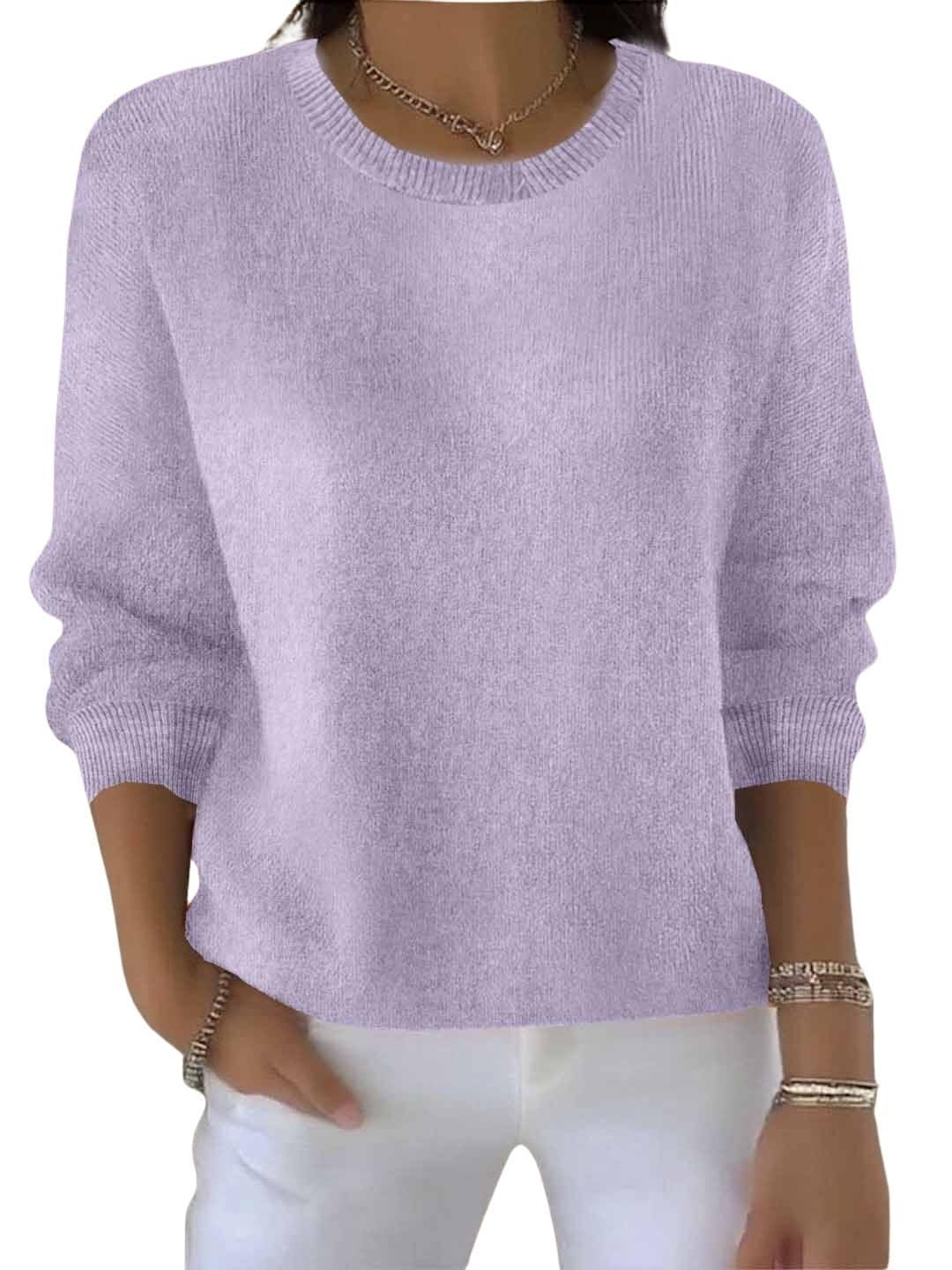 Womens Crewneck Pullover Sweaters Casual Solid Cable Knit Sweater Trendy Cozy Sweaters 2025 Fall Outfits for Women