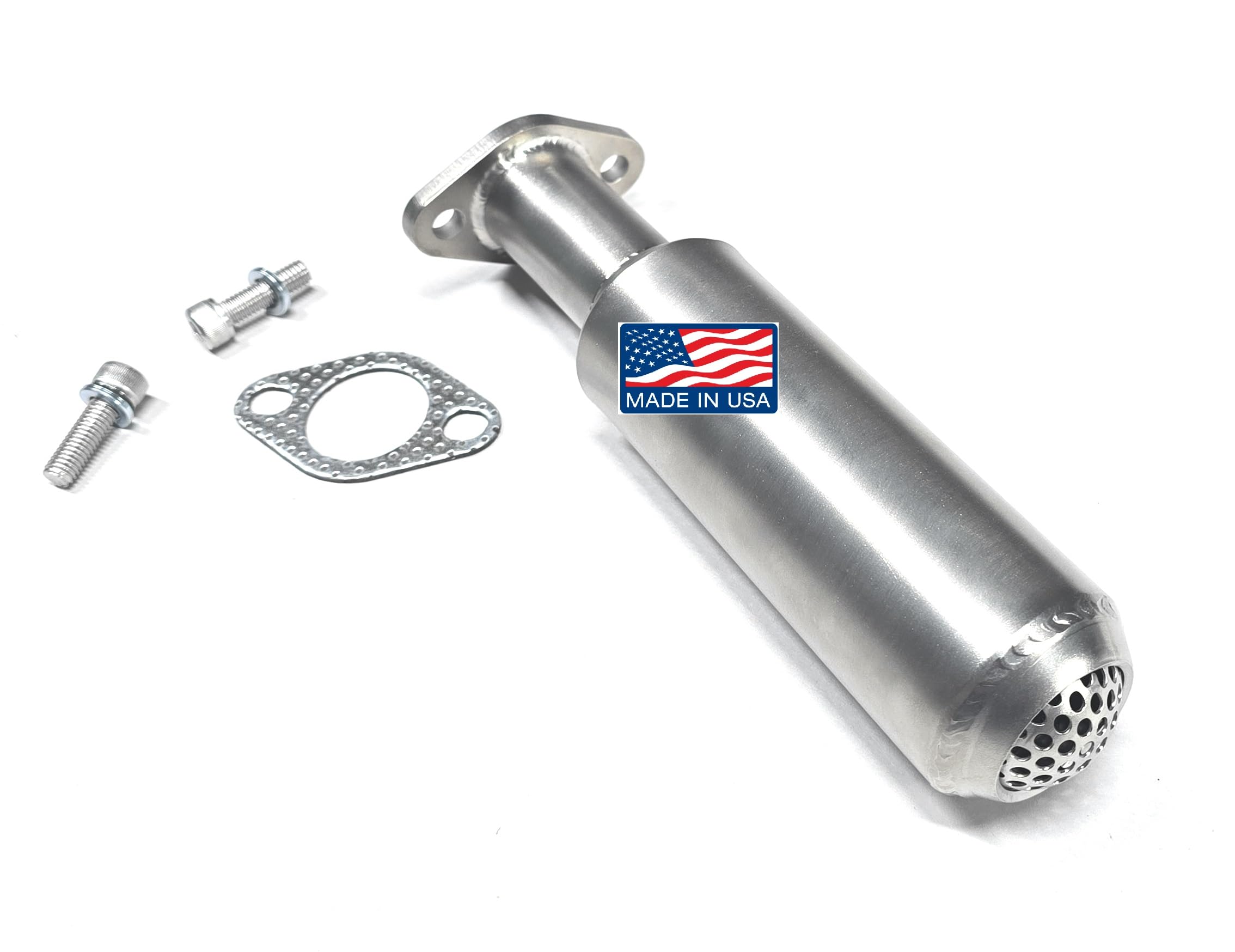 ARSPORT Straight to the engine head Stainless steel 304 Muffler Spark arrestor inside, for Predator 301, 420, Predator 670, GX240, GX270, GX390