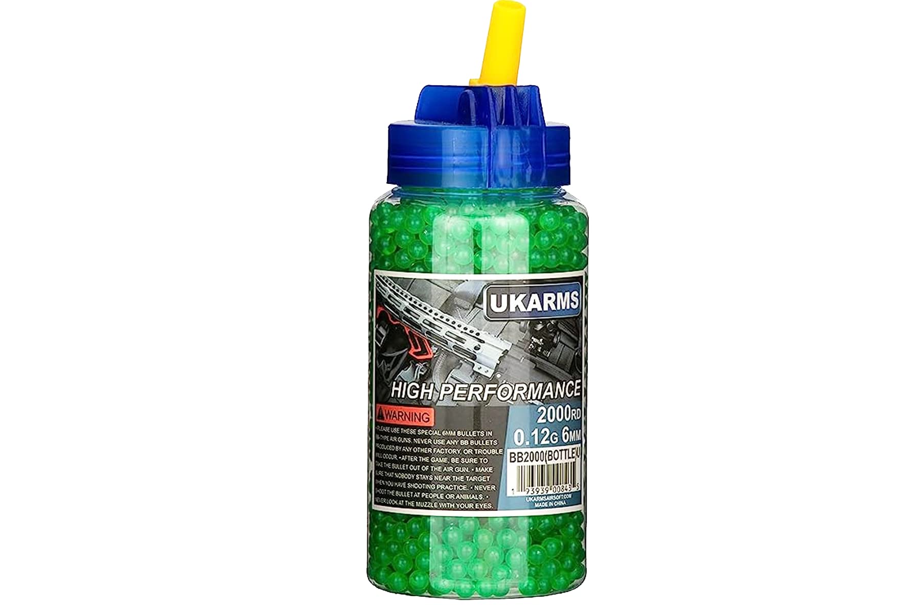 2000-Count Bottle of 0.12g 6mm Airsoft BB Pellets