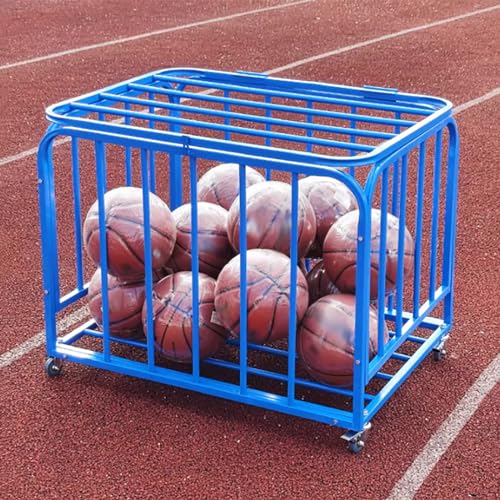 Zamykany sprzęt sportowy nizer solidna klatka na piłki z kółkami i pokrywką do bezpiecznego przechowywania w szkołach i siłowniach idealna dla drużyn sportowych i obiektów