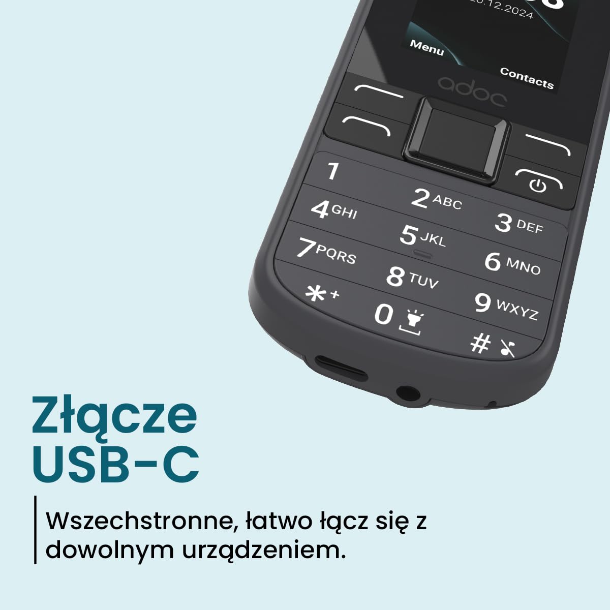 ADOC S4 Starszy Telefon komórkowy 4G z dużą klawiaturą