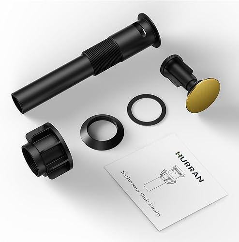 Miniatura 8 de Desagüe para lavabo con rebosadero, tapón para lavabo Hurran para mueble de baño con fregadero de recipiente, desagüe emergente de plástico