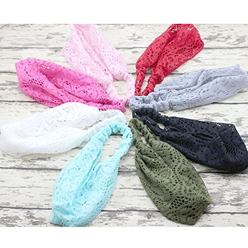 Image of DRESHOW 8 Pack Headbands for Women Yoga Knotted Headbands Elastic Criss Cross Hair Accessories Sports Head Wrap Non Slip